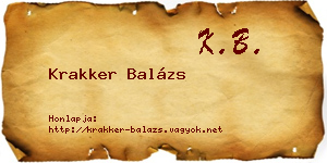 Krakker Balázs névjegykártya