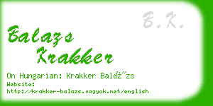 balazs krakker business card